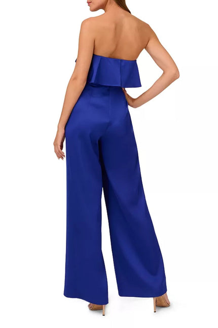 Liv Foster Strapless Ruffle Satin Jumpsuit by Curated Brands