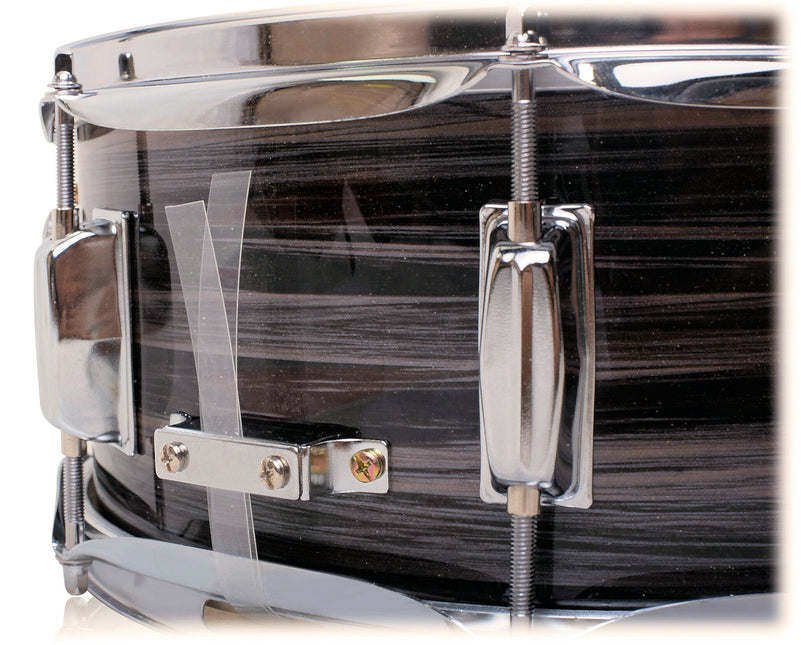 Deluxe Snare Drum by GRIFFIN - 14" x 5.5" Poplar Wood Shell with Zebra PVC Glossy Finish by GeekStands.com
