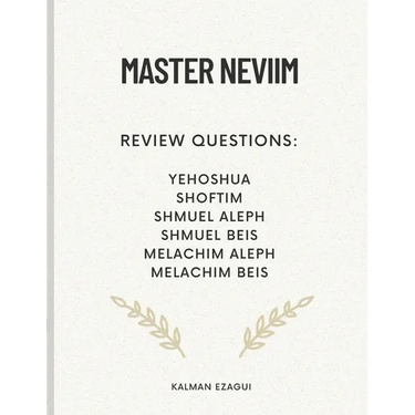 Master Neviim: Yehoshua, Shmuel Aleph, Shmuel Beis, Melachim Aleph, Melachim Beis