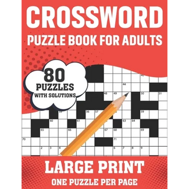 Crossword Puzzle Book For Adults: 80 Large Print Easy To Hard Level Crossword Puzzles With Solutions For Adults Seniors Men And Women Dad Mum As A Per