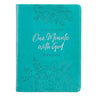 One-Minute with God for Women 365 Daily Devotions for Refreshment and Encouragement Teal Faux Leather Flexcover Gift Book Devotional W/Ribbon Marker