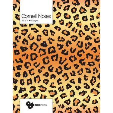 Cornell Notes: Leopard Pattern Cover - Best Note Taking System for Students, Writers, Conferences. Cornell Notes Notebook. Large 8.5
