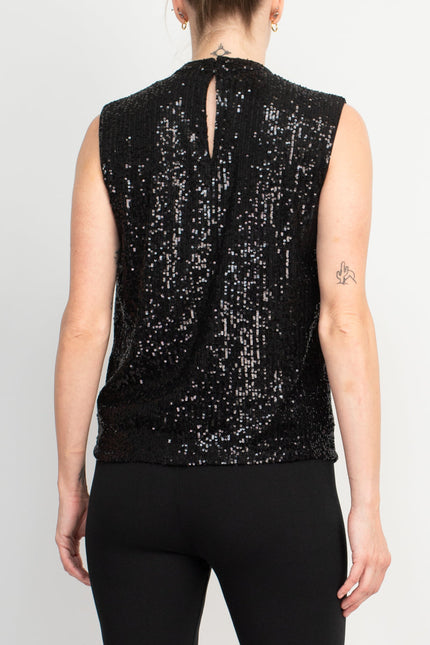 Nicole Miller Gemma All Over Sequin Sleeveless Top by Curated Brands