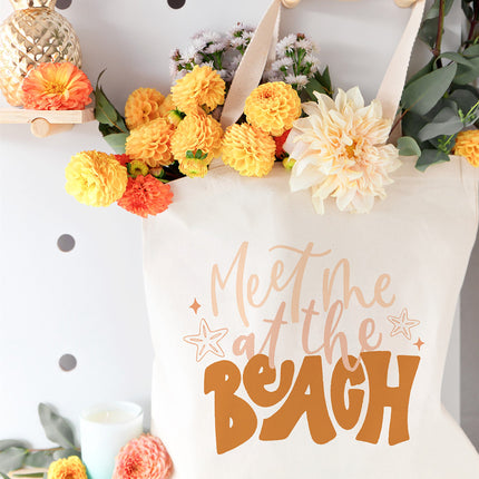 Meet Me At The Beach Cotton Canvas Tote Bag by The Cotton & Canvas Co.