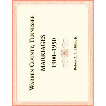Warren County, Tennessee Marriages, 1900-1950
