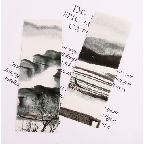 Misty Rain Fine Art Design Paper Bookmarks Pack of 30 by The Bullish Store