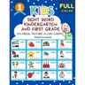 Sight Word Kindergarten and First Grade Colorful Picture Flash Cards English Portuguese: Learning to read basic vocabulary card games. Improve reading