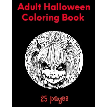 Adult Halloween coloring book: 25 pages