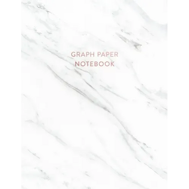 Graph Paper Notebook: Soft White Marble - 8.5 x 11 - 5 x 5 Squares per inch - 100 Quad Ruled Pages - Cute Graph Paper Composition Notebook f