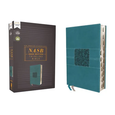 Nasb, Thinline Bible, Leathersoft, Teal, Red Letter Edition, 2020 Text, Thumb Indexed, Comfort Print