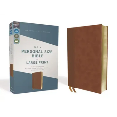 Niv, Personal Size Bible, Large Print, Leathersoft, Brown, Red Letter Edition, Comfort Print