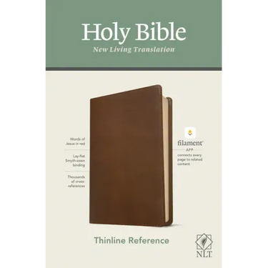 NLT Thinline Reference Bible, Filament Enabled Edition (Red Letter, Leatherlike, Rustic Brown)