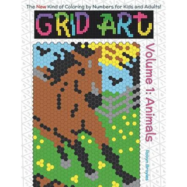 Grid Art: Animals: Coloring Book for Kids and Adults