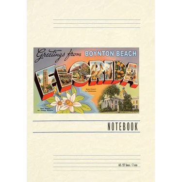 Vintage Lined Notebook Greetings from Boynton Beach
