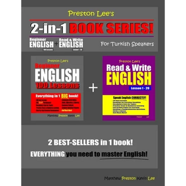 Preston Lee's 2-in-1 Book Series! Beginner English 100 Lessons & Read & Write English Lesson 1 - 20 For Turkish Speakers