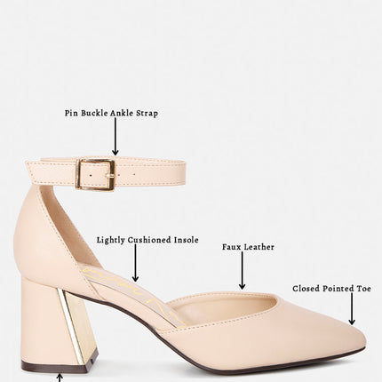 myla faux leather metallic sling heeled sandals by London Rag