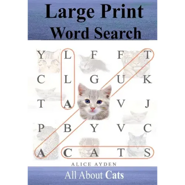 Large Print Word Search: All About Cats
