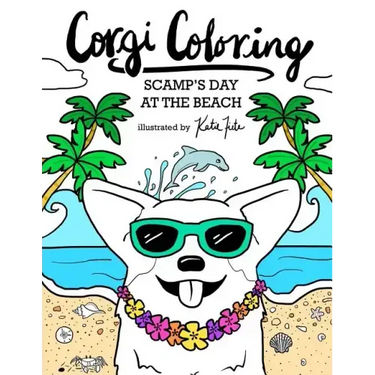 Corgi Coloring: Scamp's Day at the Beach