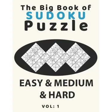 The big book of sudoku puzzle easy & medium & hard: large print soduku books for adults and seniors, soduko for adults 4 puzzls per page, easy-medium-