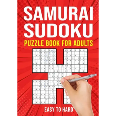 Samurai Sudoku Puzzle Books for Adults: Japanese Math Puzzle Logic Book Easy to Hard 90 Puzzles