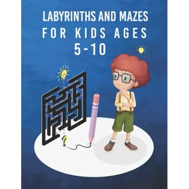 labyrinths and mazes for kids ages 5-10: A Maze Activity Book for Kids,60 Mazes Workbook For Kids Ages 5-10, Difficulty levels with solution, Large Si