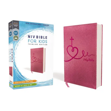 Niv, Bible for Kids, Leathersoft, Pink, Red Letter, Comfort Print: Thinline Edition (Easy-To-Read, Easy-To-Carry)