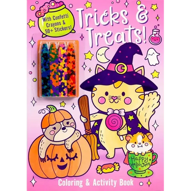 Tricks & Treats! Coloring & Activity Book with Confetti Crayons & 50+ Stickers!