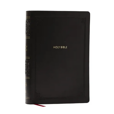 NKJV Giant Print End-Of-Verse Reference Bible, Black Leathersoft, Red Letter, Comfort Print: Holy Bible