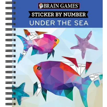 Brain Games - Sticker by Number: Under the Sea - 2 Books in 1 (42 Images to Sticker)