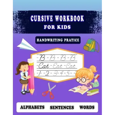 Cursive Workbook for kids -Handwriting Pratice: Perfect for a Beginner Learning Cursive (5-in-1 Cursive Tracing Book), Trace and Practice Letters, Vow