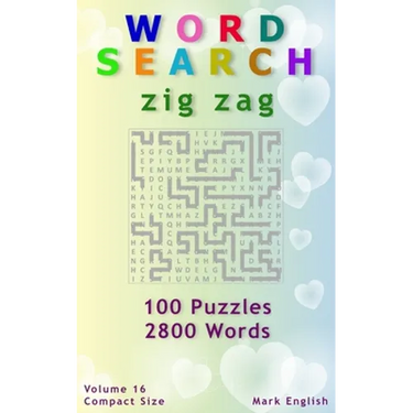 Word Search: Zig Zag, 100 Puzzles, 2800 Words, Volume 16, Compact 5"x8" Size