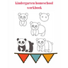 Draw Panda In Just Five steps.Kindergarten Homeschool Workbook: Learn Drawing Step by Step With Our New 100 Page Homeschool Workbook.Made Drawing Easy