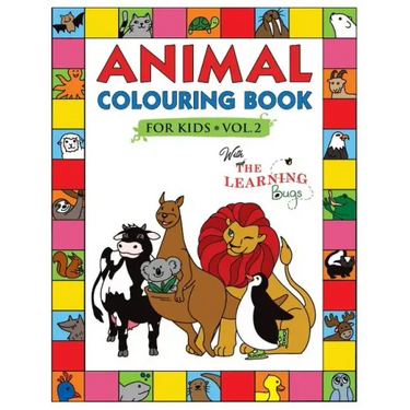 Animal Colouring Book for Kids with The Learning Bugs Vol.2: Fun Children's Colouring Book for Toddlers & Kids Ages 3-8 with 50 Pages to Colour & Lear