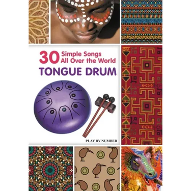 Tongue Drum 30 Simple Songs - All Over the World: Black & White version