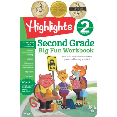 Second Grade Big Fun Workbook: 256-Page Skills Workbook for Grade 2, Language Arts, Math, Social Studies and More School Practice Activities