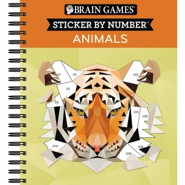 Brain Games - Sticker by Number: Animals - 2 Books in 1 (42 Images to Sticker)