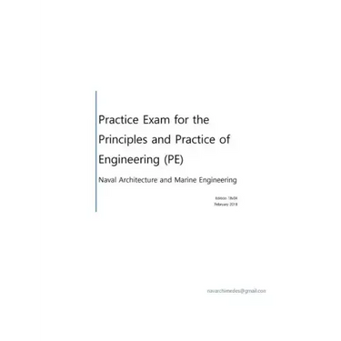 Practice Exam for the Principle and Practice of Engineering (PE) - Naval Architecture