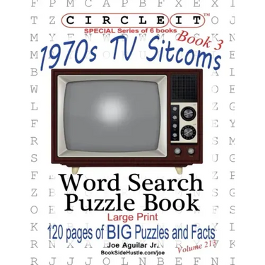 Circle It, 1970s Sitcoms Facts, Book 3, Word Search, Puzzle Book