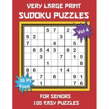 Very Large Print Sudoku Puzzles for Seniors: 100 Easy Sudoku for Adults: One Extra Large Print Puzzle Per Page and Space for Working Out the Answers,