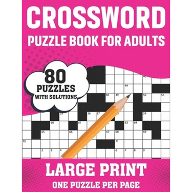 Crossword Puzzle Book For Adults: 80 Large Print Crossword Puzzles With Solutions Book For Adults Women Men Medium To Difficult Level To Make Their Mo