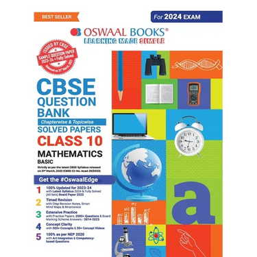 Oswaal CBSE Class 10 Mathematics Basic Question Bank 2023-24 Book