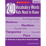 240 Vocabulary Words Kids Need to Know: Grade 5: 24 Ready-To-Reproduce Packets Inside!
