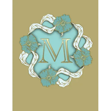 M: 100 Pages 8.5" X 11" Monogram Notebook College Ruled Line Paper