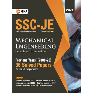 SSC 2021 Junior Engineers Paper I - Mechanical Engineering - 36 Previous Years Solved Papers (2008-20)