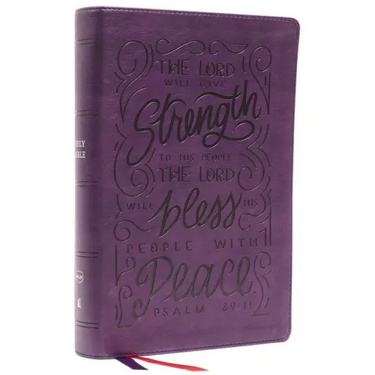 Nkjv, Giant Print Center-Column Reference Bible, Verse Art Cover Collection, Leathersoft, Purple, Red Letter, Comfort Print: Holy Bible, New King Jame