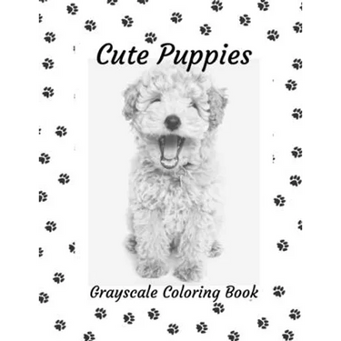 Cute Puppies: Grayscale Coloring Book