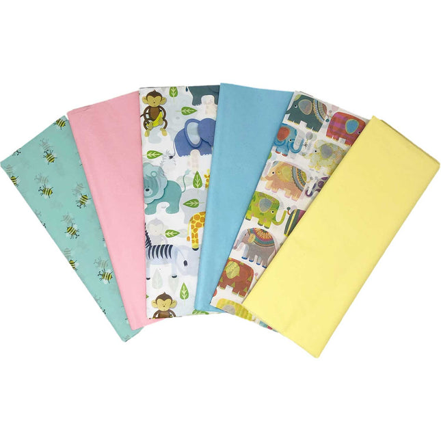 Baby Tissue Paper Assortment (6 Pack, 36 sheets total) by Present Paper