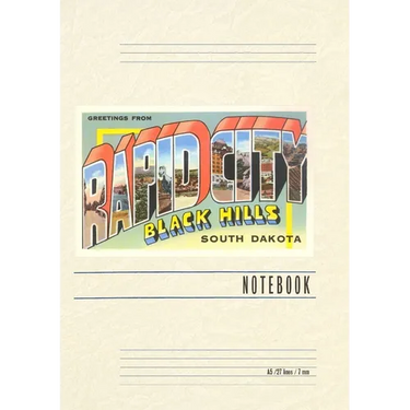 Vintage Lined Notebook Greetings from Rapid City, Black Hills