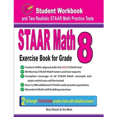 STAAR Math Exercise Book for Grade 8: Student Workbook and Two Realistic STAAR Math Tests