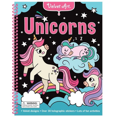 Velvet Art: Unicorns: Activity Book with Velvet Coloring Pages and Holographic Stickers